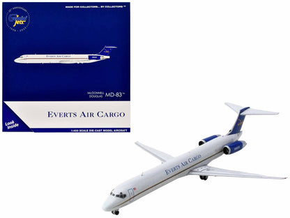 McDonnell Douglas MD-83 Commercial Aircraft "Everts Air Cargo" (N965CE) White with Blue Tail 1/400 Diecast Model Airplane by GeminiJets  free shipping USA
