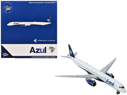 Embraer E195-E2 Commercial Aircraft "Azul Brazilian Airlines" (PS-AEH) White with Blue Tail 1/400 Diecast Model Airplane by GeminiJets  free shipping USA