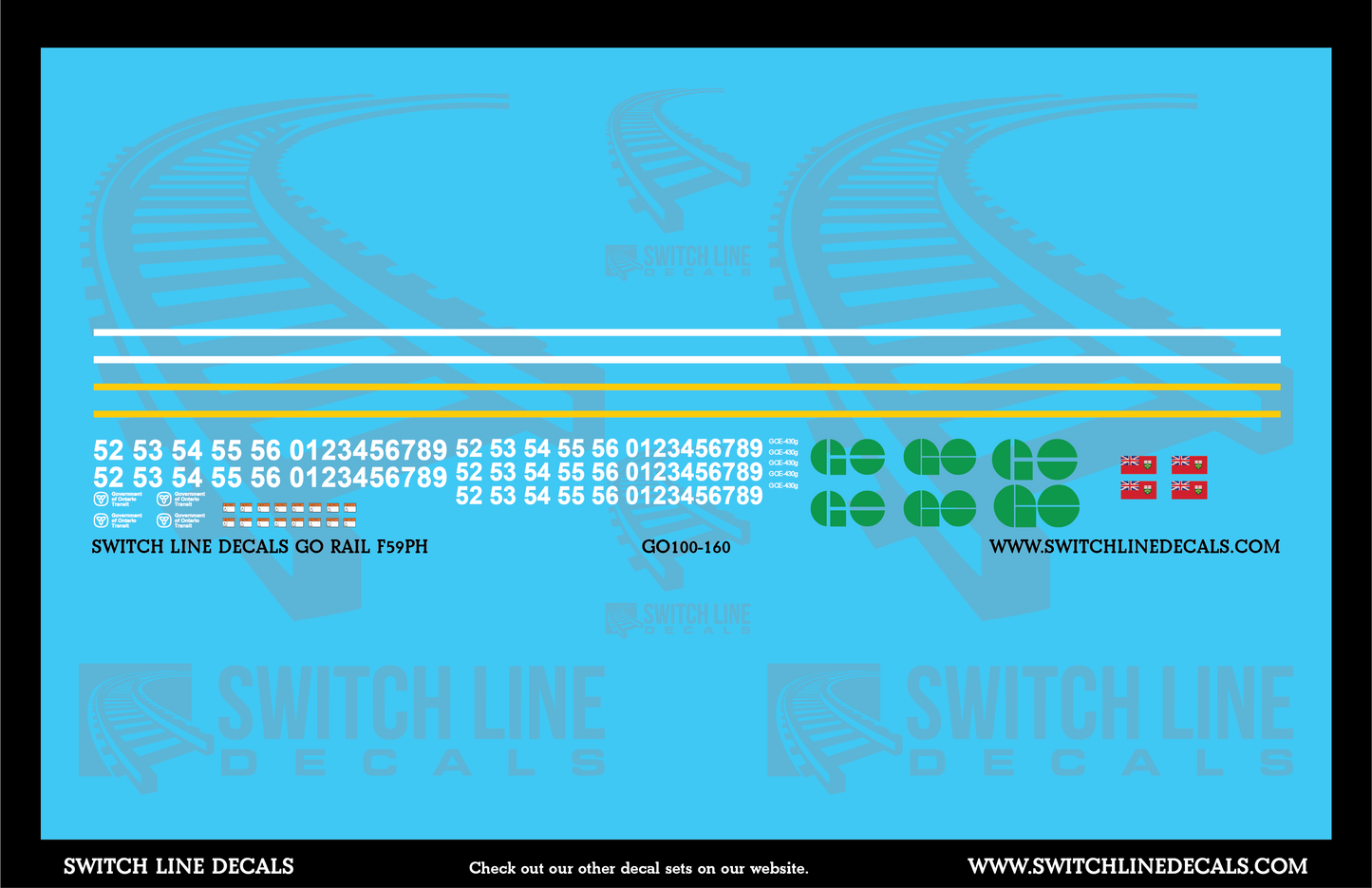 N Scale GO Rail F59PH Locomotive Decal Set