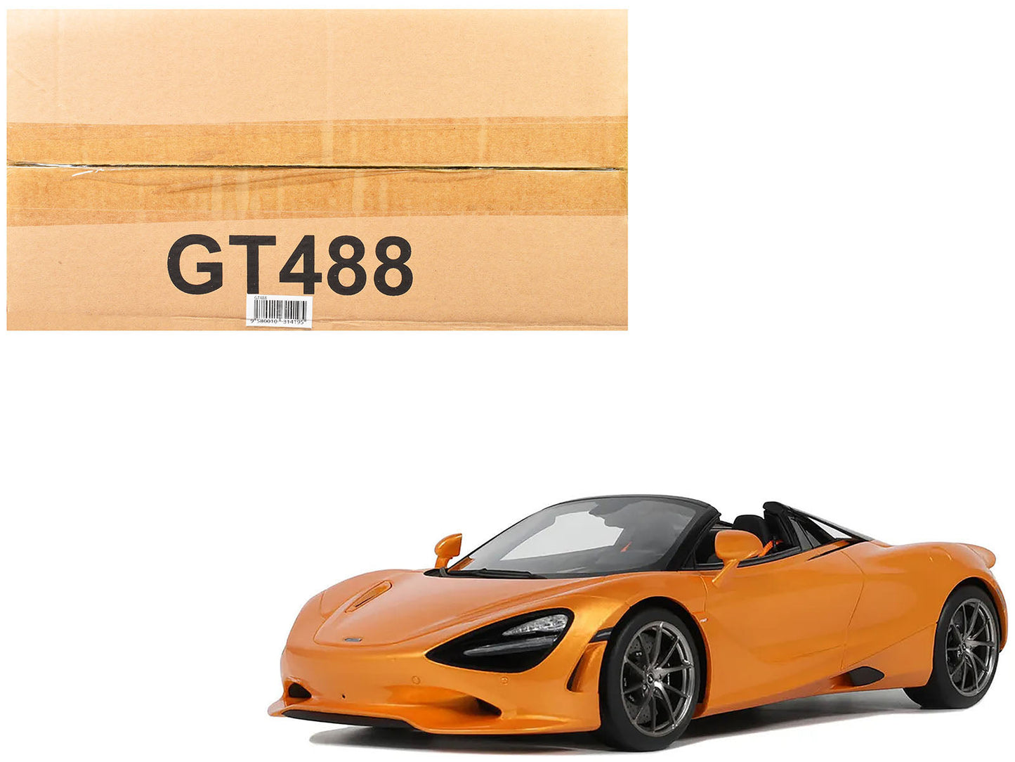 2024 McLaren 750S Spider Orange Metallic 1/18 Model Car by GT Spirit  free shipping USA