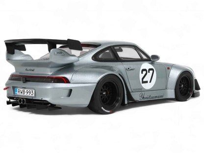 2024 RWB Yuiitsumuni #27 Silver Metallic 1/18 Model Car by GT Spirit