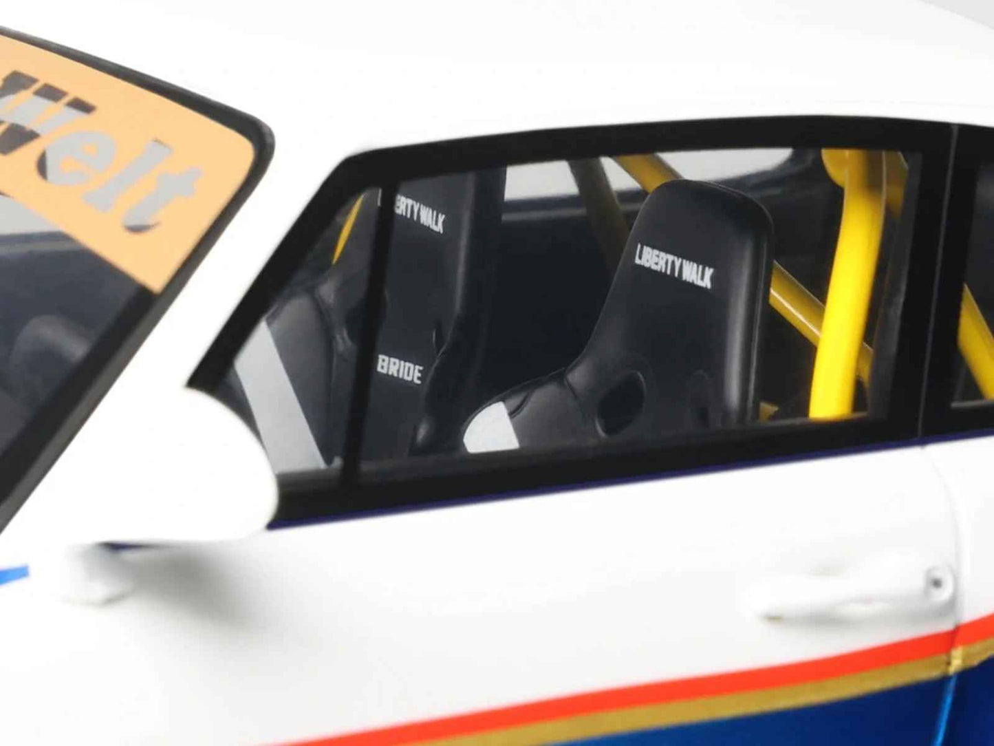 2023 RWB x Liberty Walk 993 #2 White and Blue Metallic with Graphics 1/18 Model Car by GT Spirit