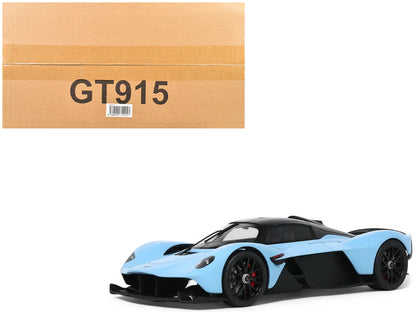 2023 Aston Martin Valkyrie Light Blue with Black Top 1/18 Model Car by GT Spirit  free shipping USA
