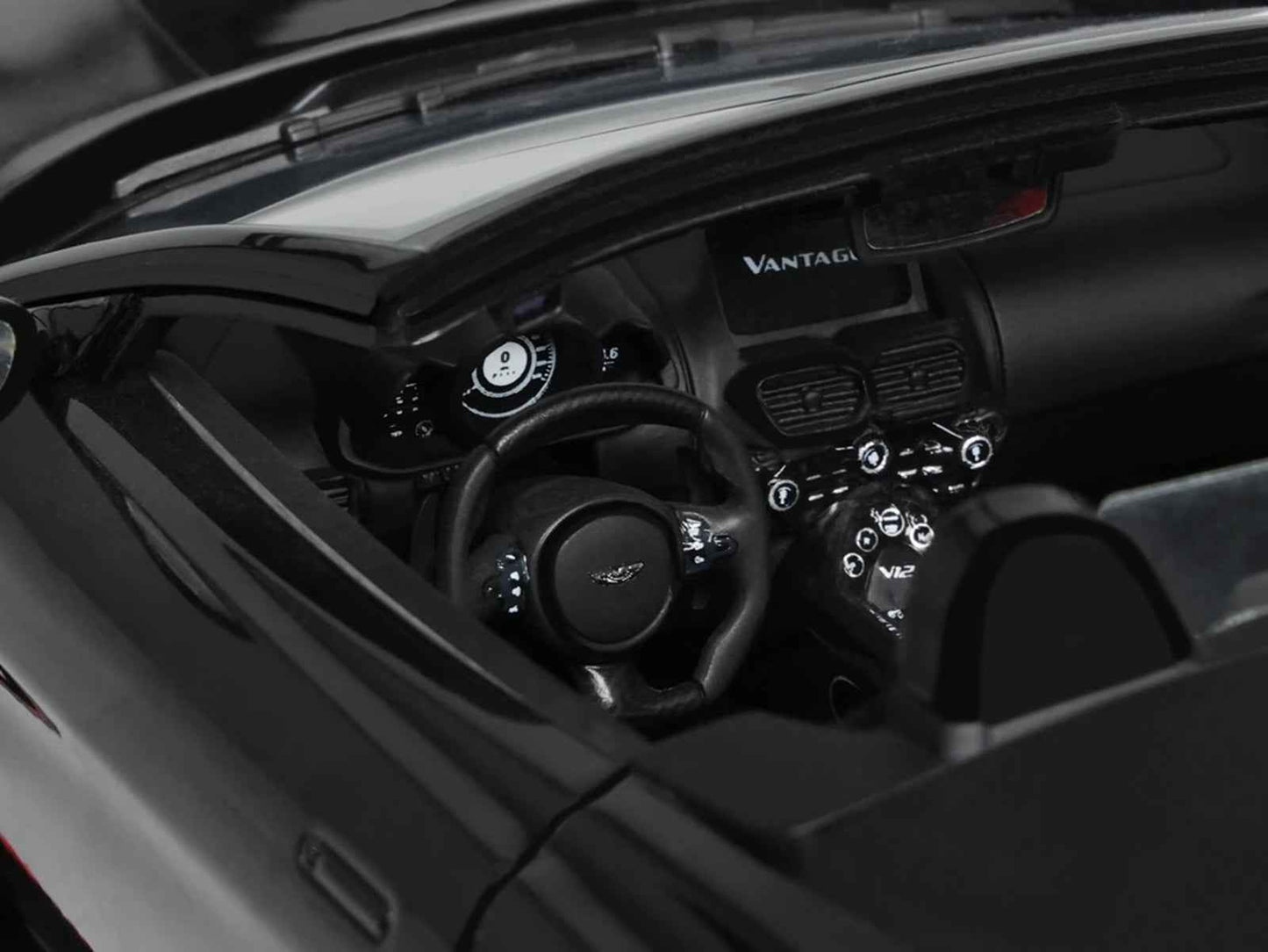 2023 Aston Martin V12 Vantage Roadster Onyx Black 1/18 Model Car by GT Spirit