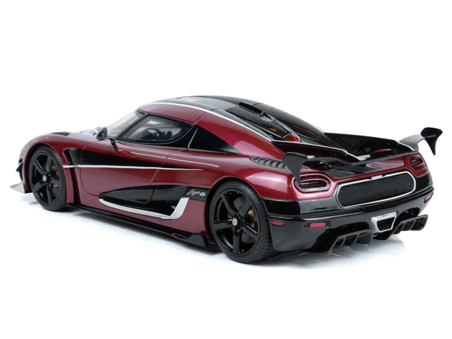2017 Koenigsegg Agera RS Deep Red Metallic with Black Stripes 1/18 Model Car by GT Spirit