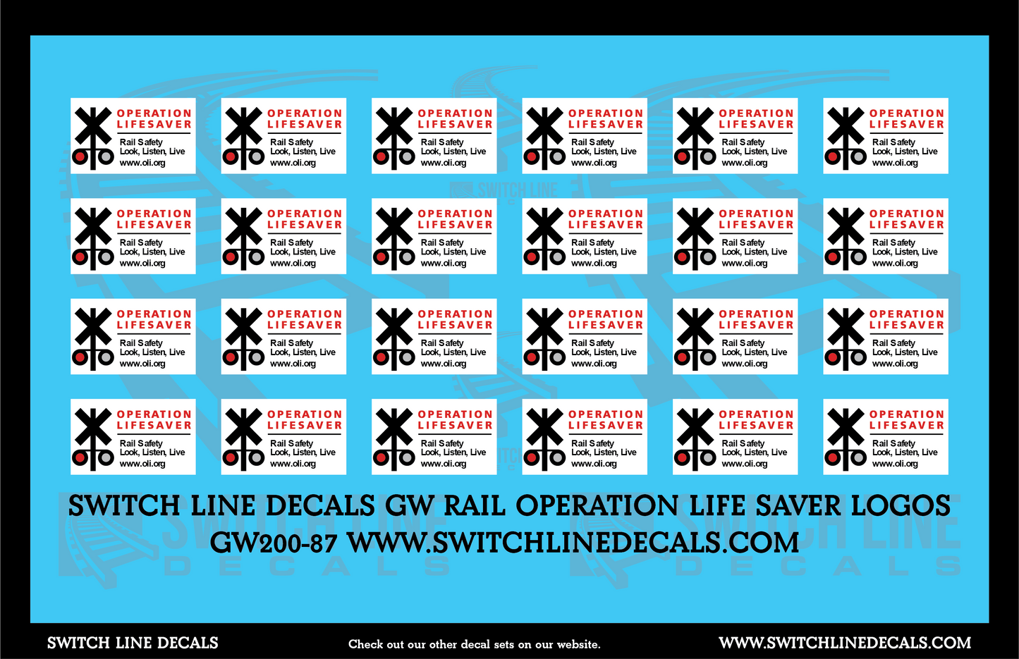 HO Scale GW Rail Operation Life Saver Logos Decal Set