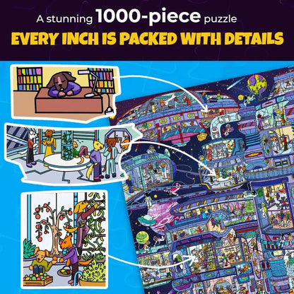 Galactic Tails Seekers Finders 1000 Piece Jigsaw Puzzle Quokka