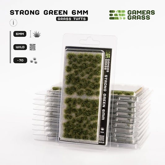 Gamers Grass Tufts: Strong Green 6mm - Wild