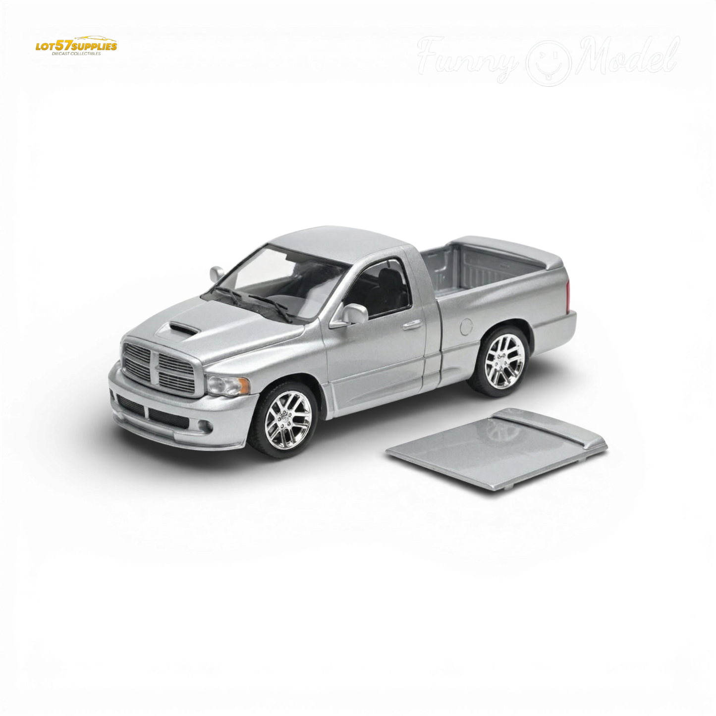(Pre-Order) Funny Model 2004 Dodge RAM SRT-10 - Bright Silver Metallic 1:64