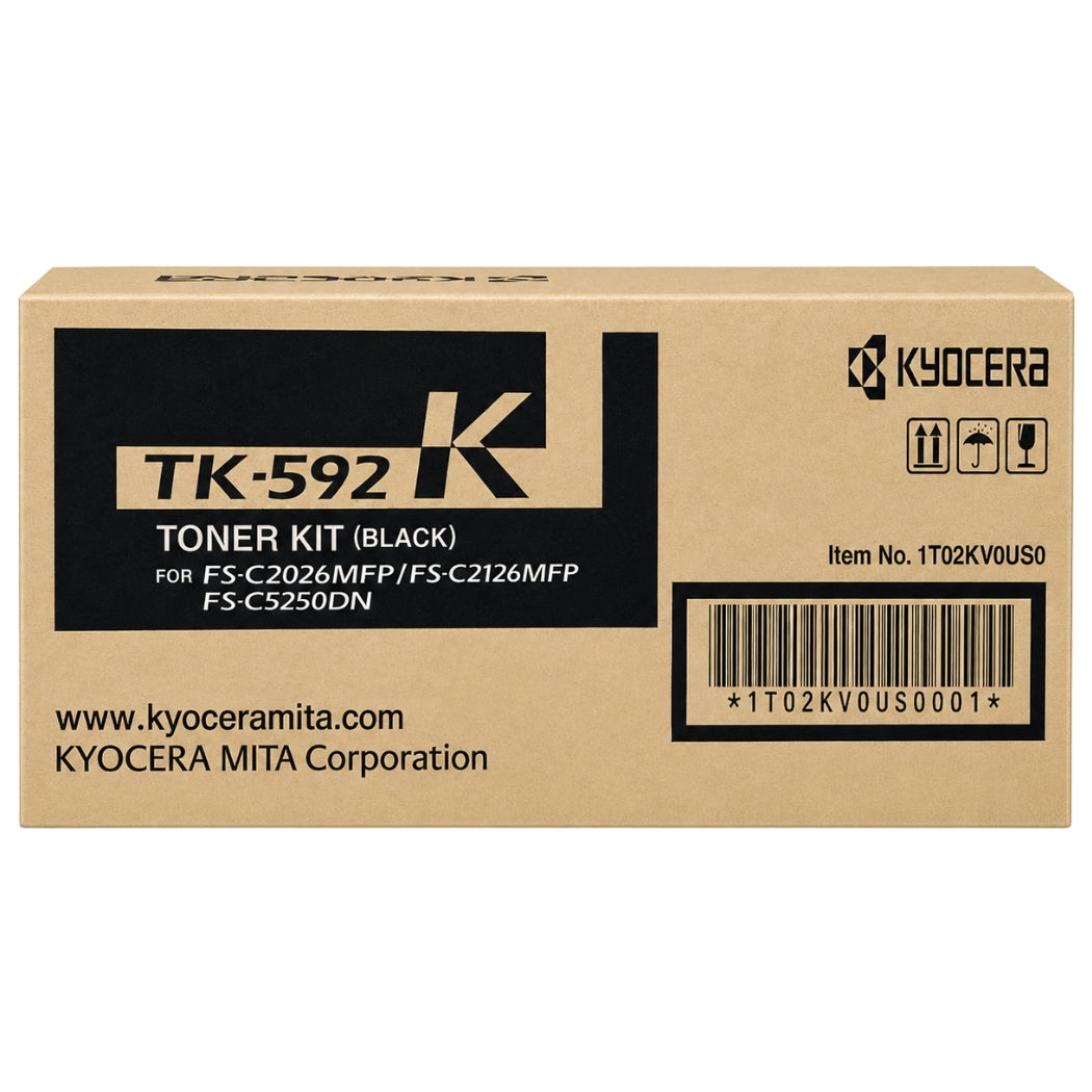 New, Pre-Owned - Kyocera TK-592 Standard Yield Black Toner Cartridge, TK-592K