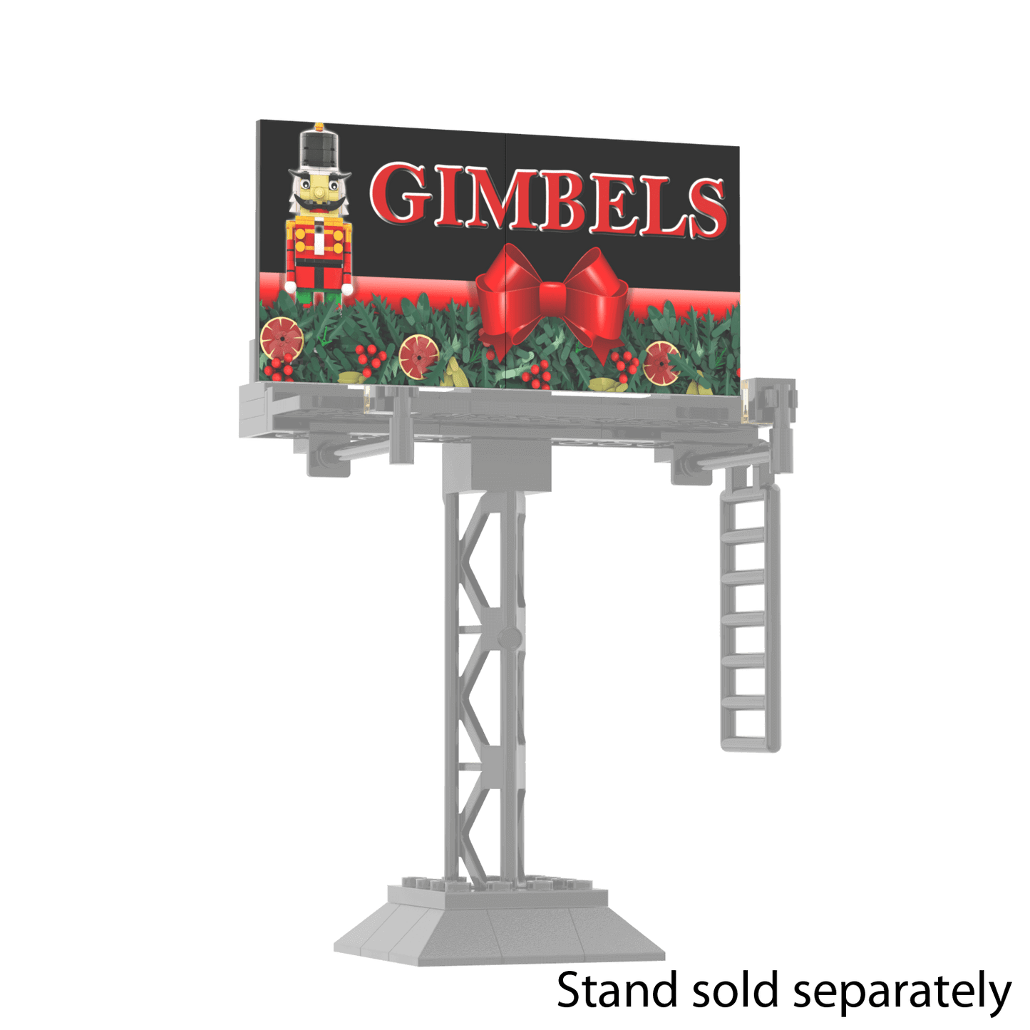 "Gimbels" Store Billboard  - Christmas "Elf" - Custom Printed - Made Using LEGO® Parts