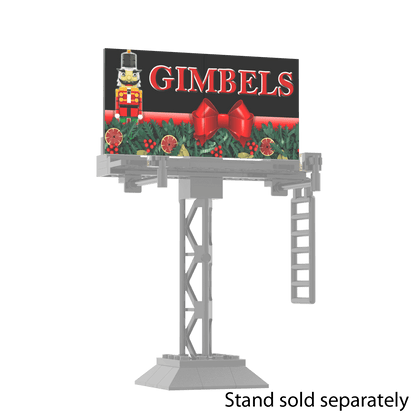 "Gimbels" Store Billboard  - Christmas "Elf" - Custom Printed - Made Using LEGO® Parts
