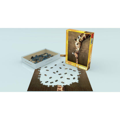 Giraffe Mother's Kiss 1000 Piece Jigsaw Puzzle Eurographics