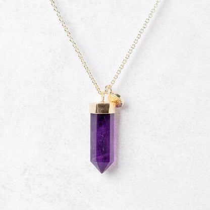 Amethyst Crystal Point Necklace by Tiny Rituals