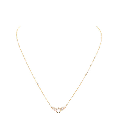 Gold Dipped Cubic Zirconia Wings Pendant Necklace by Madeline Love