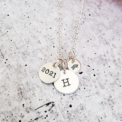 Graduation Class of 2024 Initial Necklace by Salt and Sparkle