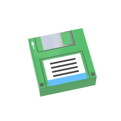 Floppy Disk Green - Retro Desktop Computer Minifig Accessory - Custom Printed - Made Using LEGO® Parts