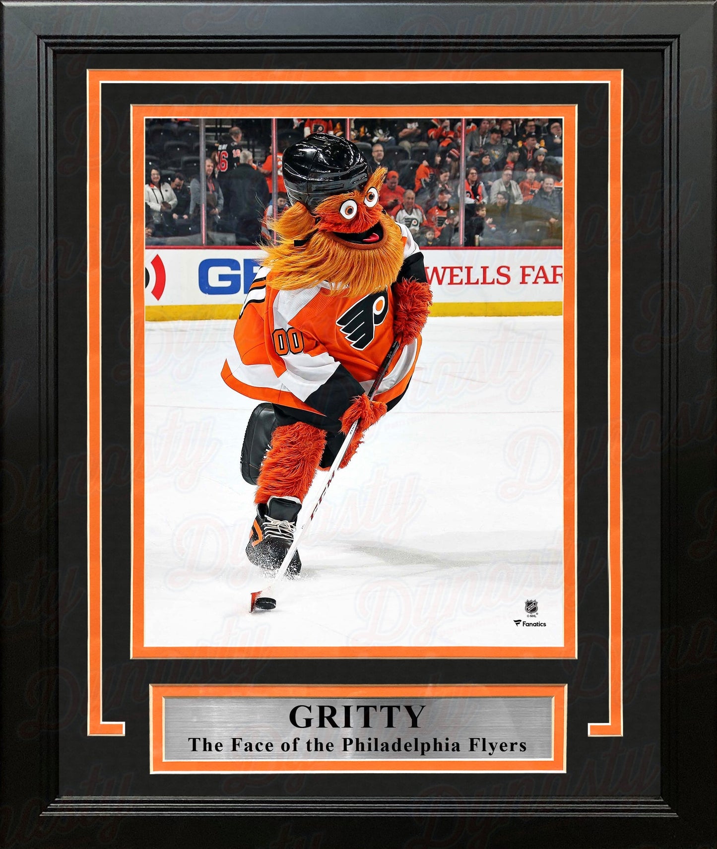 Gritty Skating Down the Ice Philadelphia Flyers 8" x 10" Framed Hockey Mascot Photo