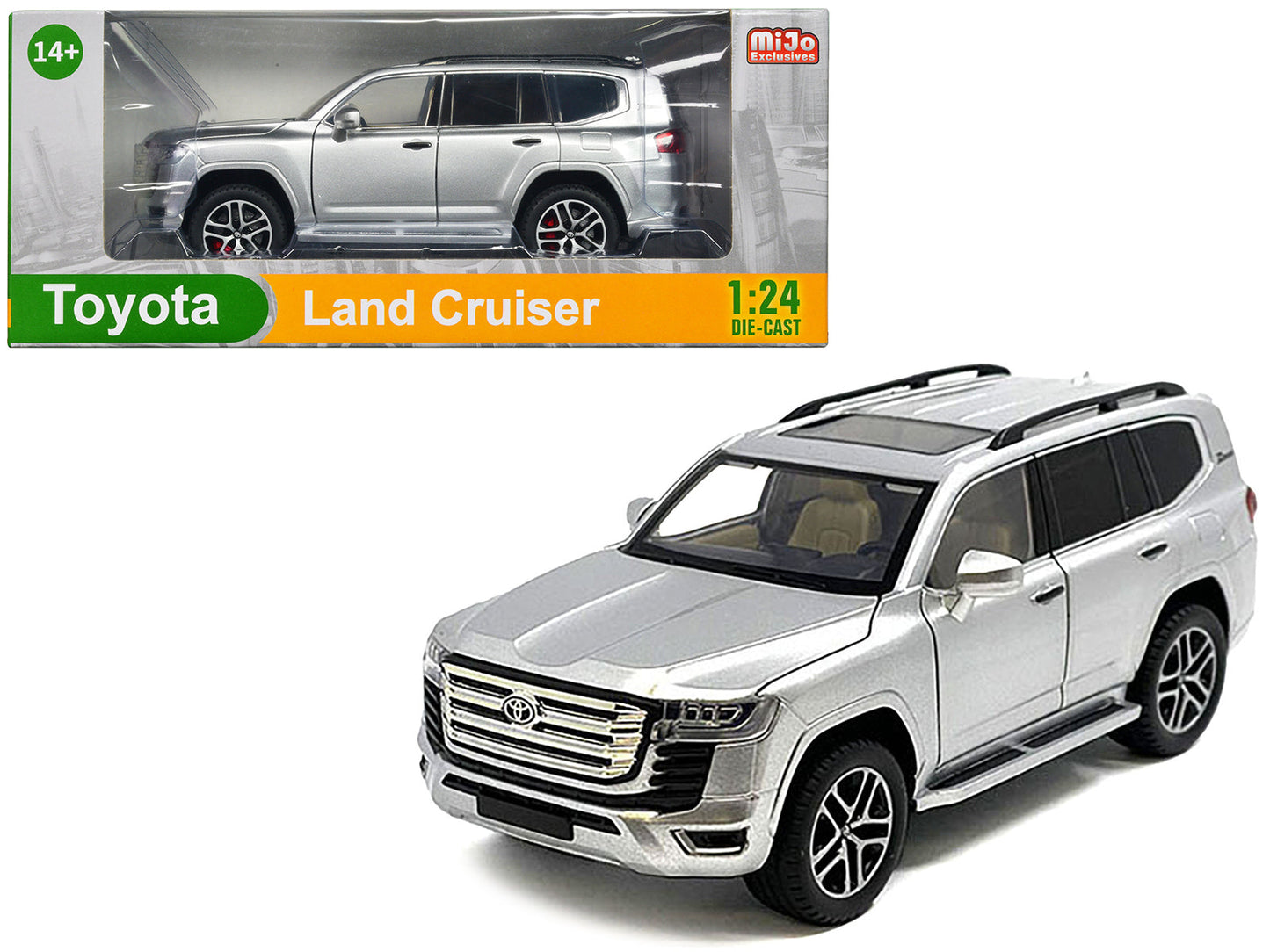 Toyota Land Cruiser Silver Metallic with Sun Roof 1/24 Diecast Model Car  free shipping USA