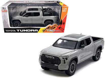 2023 Toyota Tundra TRD 4x4 Pickup Truck Cement Gray with Sunroof and Wheel Rack 1/24 Diecast Model Car  free shipping USA