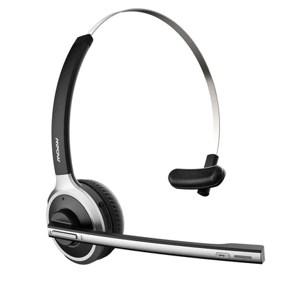 1/2 pack Mpow M5 Bluetooth V5.0 Headset Wireless Truck Driver Headphones Hands-free Call Headset with Mic for Call Center Office