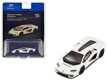 Lamborghini Countach LPI 800-4 Bianco Siderale White "Hypercar League Collection" 1/64 Diecast Model Car by PosterCars  free shipping USA