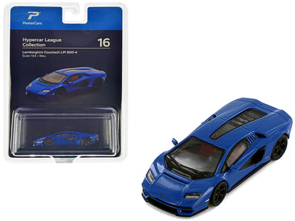 Lamborghini Countach LPI 800-4 Blue "Hypercar League Collection" 1/64 Diecast Model Car by PosterCars  free shipping USA
