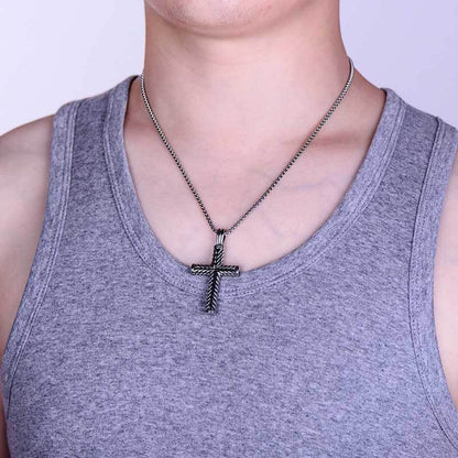 Vintage Cross Pendant Stainless Steel Necklace #ns23 _mkpt by Js House