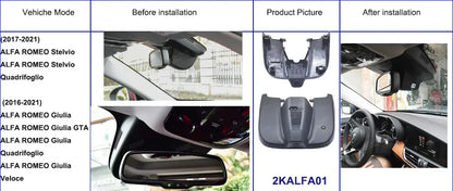 2K 1600P Car Dvr Dash Cam Camera for ALFA ROMEO Stelvio Quadrifoglio for ALFA ROMEO Giulia Quadrifoglio GTA Veloce 2016-2021