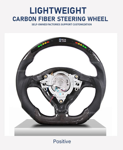 Steering Wheel For VW MK4 MK5 MK6 GTI Carbon Fiber Steering Wheel with LED Perforated Leather