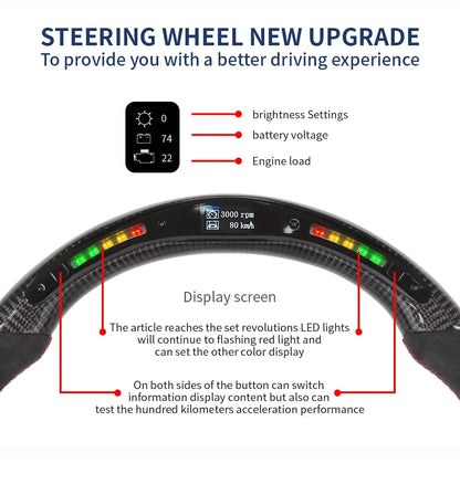 Carbon Fiber LED Steering Wheel Fit For Subaru stt/sti/ wrx 86 brz 2015-2021 Itlay Alcantara