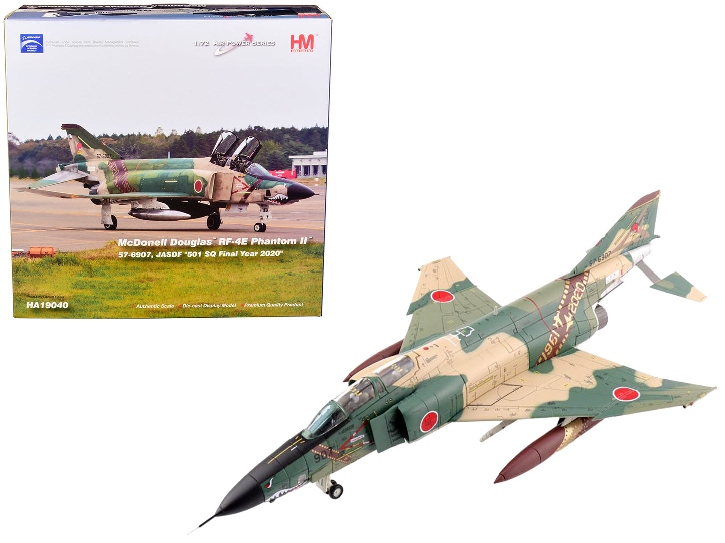McDonnell Douglas RF-4E Phantom II Fighter Aircraft 57-6907 JASDF "501 SQ Final Year 2020" "Air Power Series" 1/72 Scale Model by Hobby Master  free shipping USA