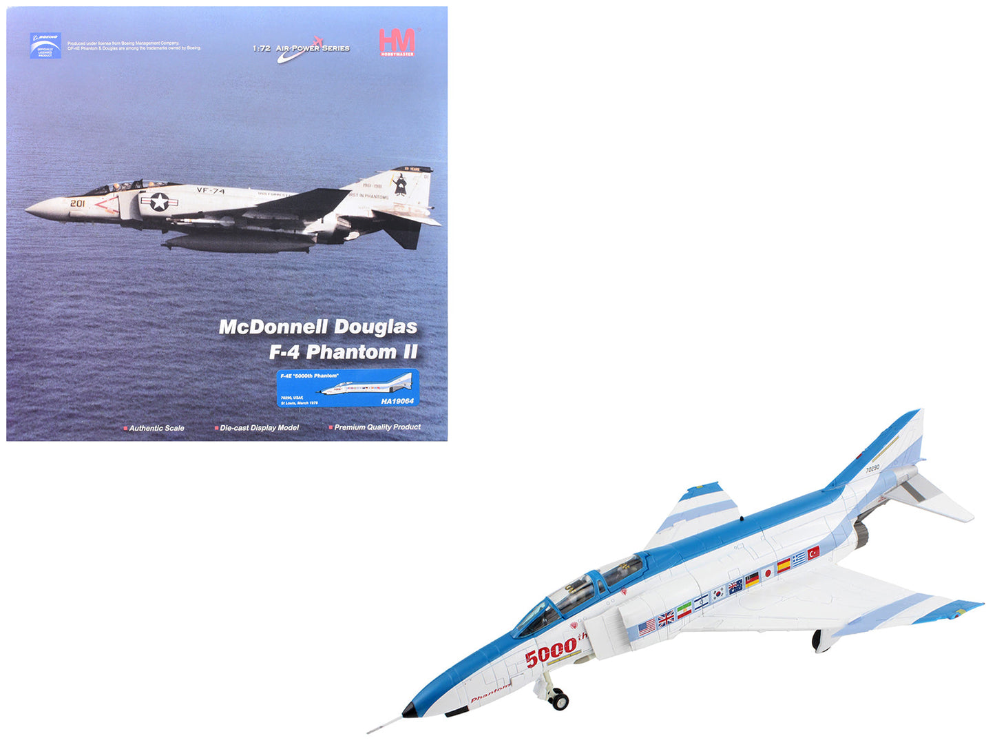 McDonnell Douglas F-4E Phantom II Fighter-Bomber Aircraft "70290 5000th Phantom St Louis" (1978) United States Air Force "Air Power Series" 1/72 Diecast Model by Hobby Master  free shipping USA