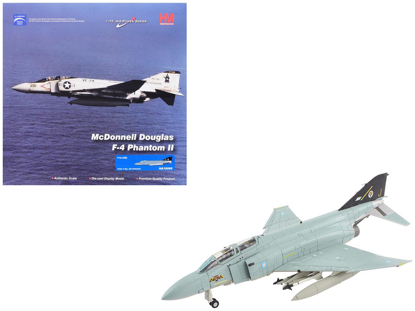 McDonnell Douglas F-4J(UK) Phantom II Fighter-Bomber Aircraft "ZE359 AF Wattisham England" British Royal Air Force "Air Power Series" 1/72 Diecast Model by Hobby Master  free shipping USA
