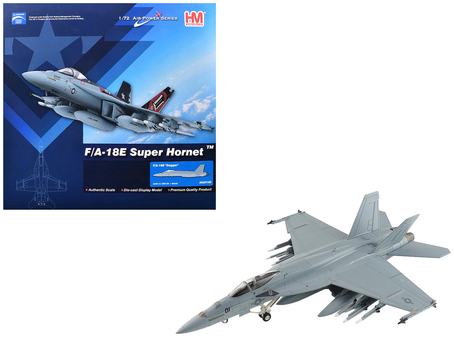 Boeing F/A-18E Super Hornet Fighter Aircraft "Dagger" United States Navy "Air Power Series" 1/72 Diecast Model by Hobby Master  free shipping USA