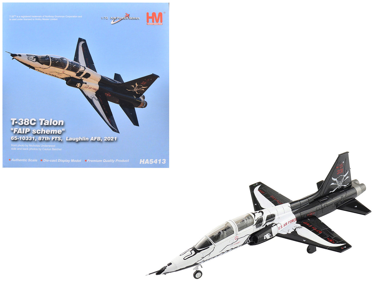 Northrop T-38C Talon Aircraft "65-10331 FAIP Scheme 87th FTS Laughlin AFB" (2021) United States Air Force "Air Power Series" 1/72 Diecast Model by Hobby Master  free shipping USA