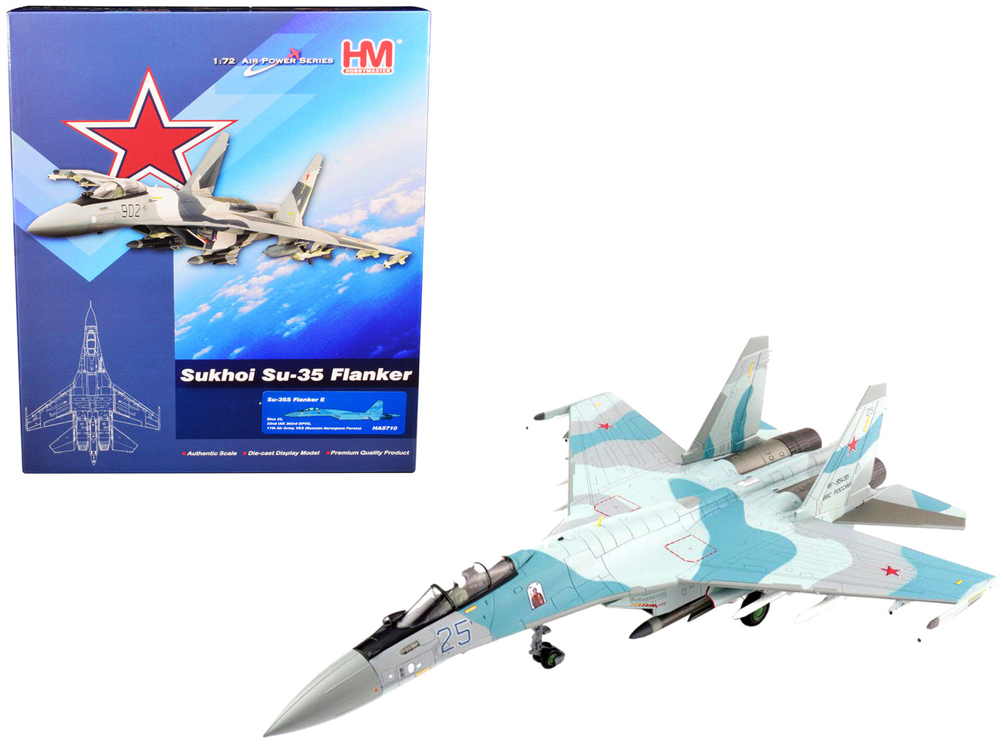 Sukhoi Su-35S Flanker E Fighter Aircraft "22nd IAP 303rd DPVO 11th Air Army VKS (Russian Aerospace Forces)" "Air Power Series" 1/72 Scale Model by Hobby Master  free shipping USA