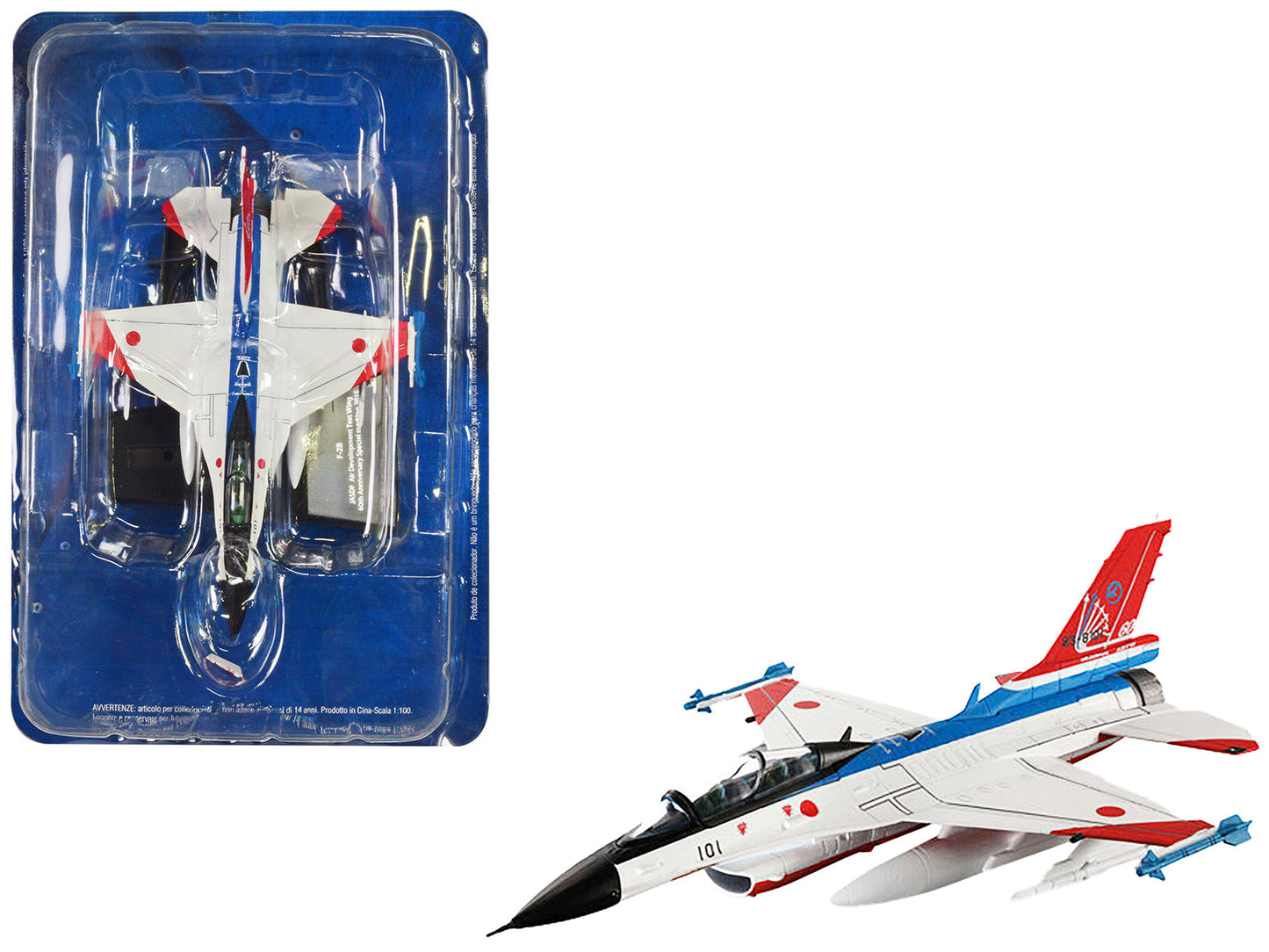 Mitsubishi F-2B Fighter Aircraft "Air Development and Test Wing 60th Anniversary" (2015) Japan Air Self-Defense Force 1/100 Diecast Model by Hachette Collections  free shipping USA