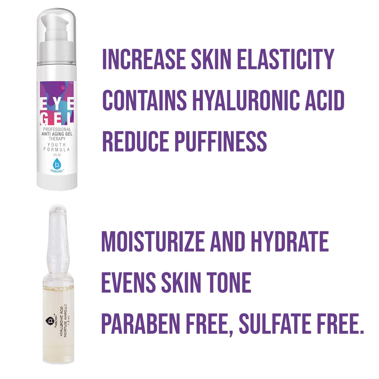 Pursonic Ultimate Skincare Ampoule & Eye Gel Set by Pursonic