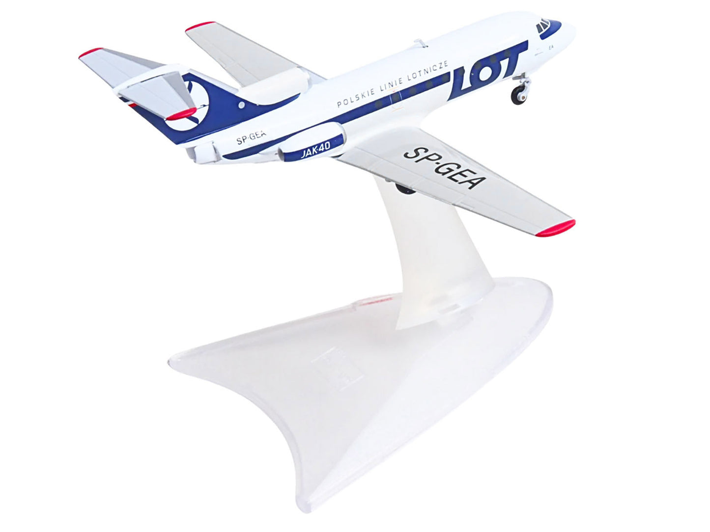Yakovlev Yak-40 Commercial Aircraft "LOT Polish Airlines" (SP-GEA) White with Blue Stripes and Tail 1/200 Diecast Model by Herpa