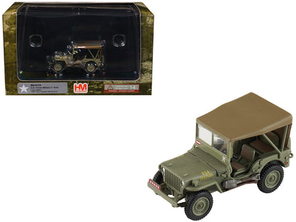 U.S. 1/4 ton Military Vehicle Olive Drab "Gen. Douglas MacArthur Leyte WWII" (1945) United States Army "Ground Power Series" 1/72 Diecast Model by Hobby Master  free shipping USA