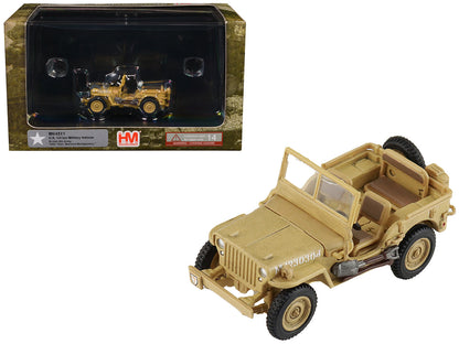 U.S. 1/4 ton Military Vehicle Desert Sand "British 8th Army Gen. Bernard Montgomery Sicily" (1943) Royal Army "Ground Power Series" 1/72 Diecast Model by Hobby Master  free shipping USA