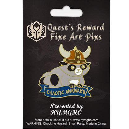 Hymgho Dice: Alternative Alignments Enamel Pin - Chaotic Awkward - Raccoon