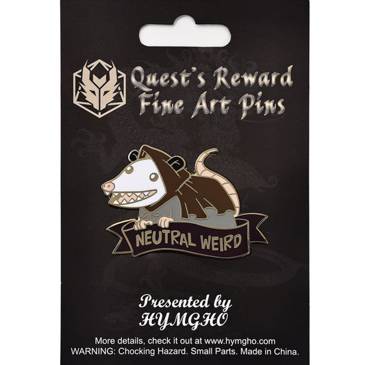 Hymgho Dice: Alternative Alignments Enamel Pin - Neutral Weird - Opossum