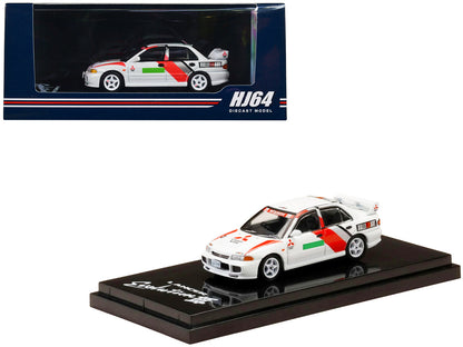Mitsubishi Lancer RS Evolution III RHD (Right Hand Drive) Scortia White "Groupe A Promotion" 1/64 Diecast Model Car by Hobby Japan  free shipping USA