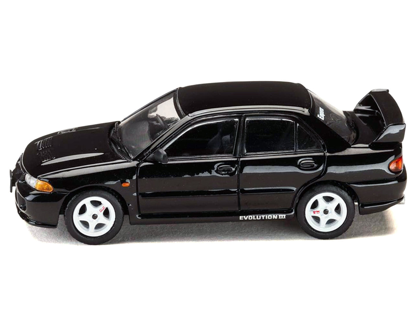 Mitsubishi Lancer RS Evolution III RHD (Right Hand Drive) Black "Initial D" (1995-2013) Manga "Diorama Set Series" 1/64 Diecast Model car by Hobby Japan