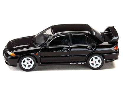 Mitsubishi Lancer RS Evolution III RHD (Right Hand Drive) Black "Initial D" (1995-2013) Manga "Diorama Set Series" 1/64 Diecast Model car by Hobby Japan