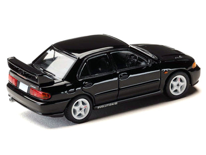 Mitsubishi Lancer RS Evolution III RHD (Right Hand Drive) Black "Initial D" (1995-2013) Manga "Diorama Set Series" 1/64 Diecast Model car by Hobby Japan