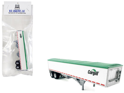 Covered Grain Trailer White with Green Tarp "Cargill" 1/87 (HO) Plastic Model Car by HO Logistics  free shipping USA