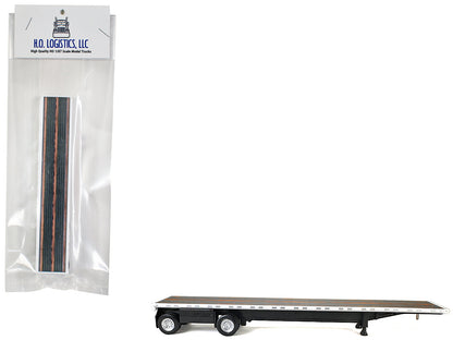 High Boy Spread Axle Flatbed Trailer White 1/87 (HO) Plastic Model Car by HO Logistics  free shipping USA